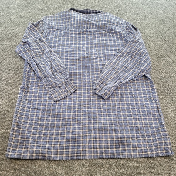 Bobbie Brooks size XL Plaid Fall Leaves Button Up long shirt Blue - Picture 2 of 6